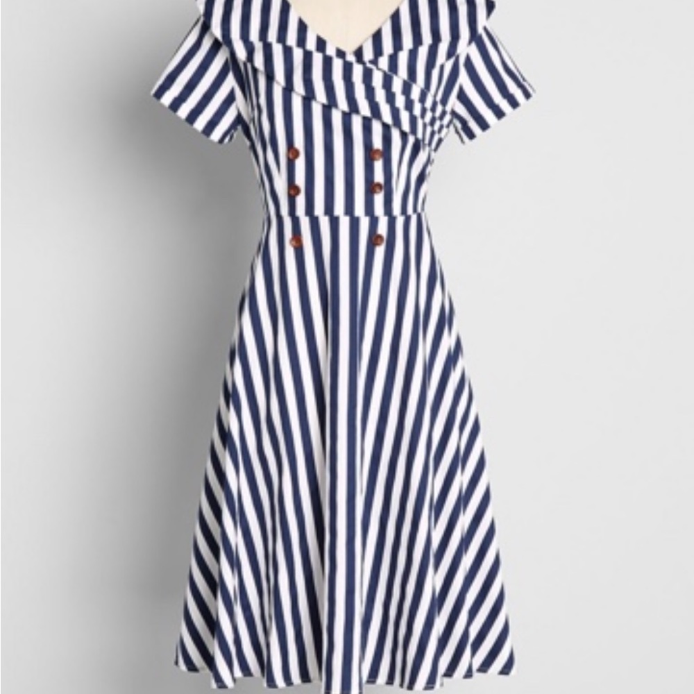 Modcloth royalmonk sailing dress nautical ahoy matey summer spring